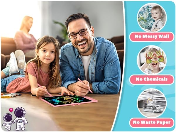 KOKODI LCD Writing Tablet, 16 Inch Colorful Toddler Doodle Board Drawing Tablet, Erasable Reusable Electronic Drawing Pads, Educational and Learning Toy for 3-6 Years Old Boy and Girls