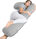 INSEN Pregnancy Pillow for Sleeping, L Shaped Body Pillow for Side Sleeping, Detachable Pregnancy Pillow with Full Body Support