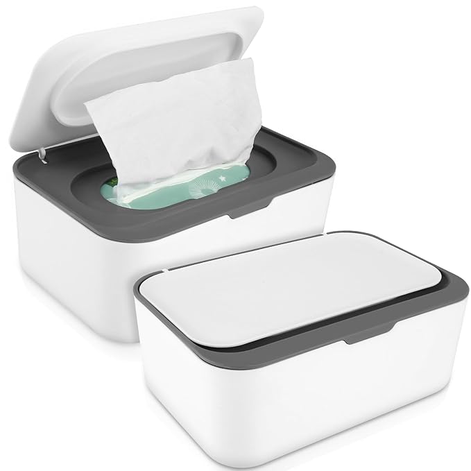 2Pack Wipes Box Dispenser Baby Wipe Container Wipe Dispenser For Bathroom Sealing Design Keeps Fresh Easy Open Dustproof Wet Tissue For Home