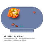 Silicone Placemat for Baby, Silicone Baby Toddlers Non-Slip Tablemats Stain Resistant Anti-Skid Reusable Dishwasher Safe Table Mats, Portable Food Mat Travel (Oxford Green/Lake Blue)