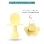 Grabease Baby Feeding Utensils Set - Infant and Baby Fork and Spoon for Ages 1-11 Months, BPAs and Phthalate-Free Cutlery, Plastic, 1 Set, Yellow