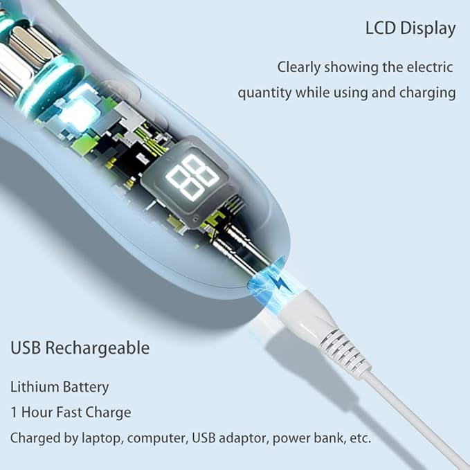 Baby Hair Clippers, Professional Quiet Hair Trimmer for Kids and Toddler, Waterproof & Rechargeable Cordless Hair Cutting Machine for Children, with LCD Display