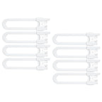 Vmaisi 8 Pack Baby Sliding Cabinet Locks - Adjustable U Shaped Child Safety Locks,Childproof Latches for Kitchen Bathroom Storage Cupboards Doors, Handles and Knobs White