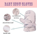 Toddler Gloves Kids Mittens Winter Warm Lined Fleece Gloves Waterproof Snow Baby Mitten for Boys Girls