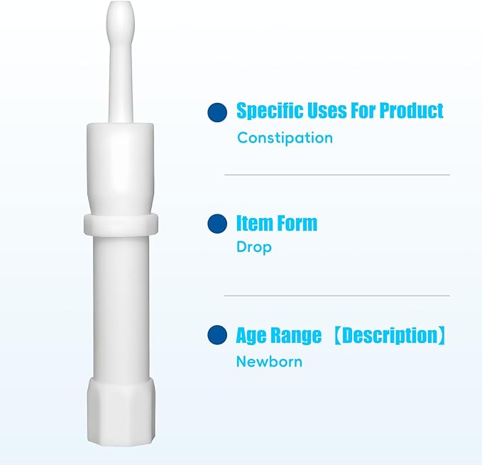 Gas and Colic Reliever for Babies, Baby Gas Colic Relief, Natural Solution for Baby Colic and Gas Relief, 100% Safe & Effective Instant Constipation Relief for Babies, 20 Count (White)