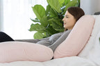 INSEN Pregnancy Pillow,Maternity Body Pillow with Velvet Cover,C Shaped Body Pillow for Sleeping (Cozy Velvet-Pink)