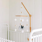 Sorrel + Fern Scandinavian Elephant Baby Crib Mobile - Grey, Portable, Hanging Mobile for Newborns, Parents, Gift-givers