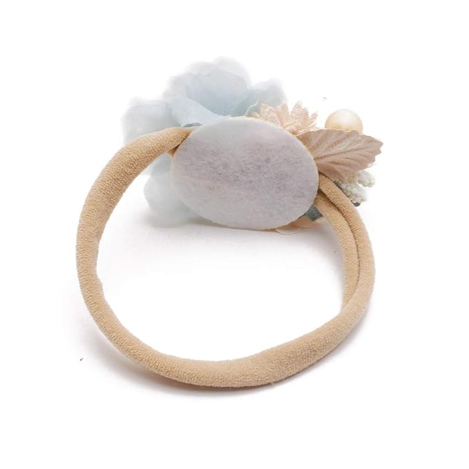 Baby Girl Nylon Headbands Flower Hair Bows Accessories-Elastic Hair Band Crown Handmade FLoral Wraps Birthday Gifts for Girls Newborn Infant Toddler 4Pcs