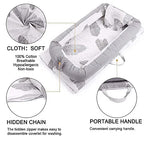 Lounger for Newborn, Newborn Lounger for 0-24 Months, Breathable & Portable Infant Nest - Soft Infant Floor Seat Cover for Travel (Leaves)