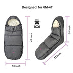 Funlife Anti-Kick Waterproof High Performance Winter Stroller Footmuff Fits All Travel Gear,Front Piece Height Adjustable and Removable,M6-4T