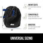 GORILLA GRIP Car Seat Travel Bag for Airplane Gate Check, Easy Carry Padded Backpack Bags Cover Carseats, Infant Baby Carriers and Toddler Booster Seats for Airport, Child Air Travels Essential, Blue