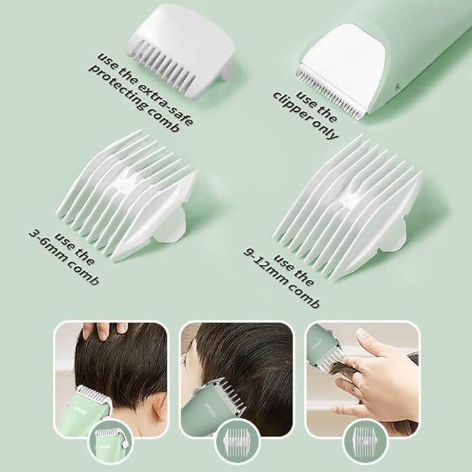 Baby Hair Clippers, Quiet Professional Hair Clippers for Kids, Hair Cutting Kits with LCD Display, Safe Ceramic Blades, Waterproof Rechargeable Trimmer for Autism Children and Infants