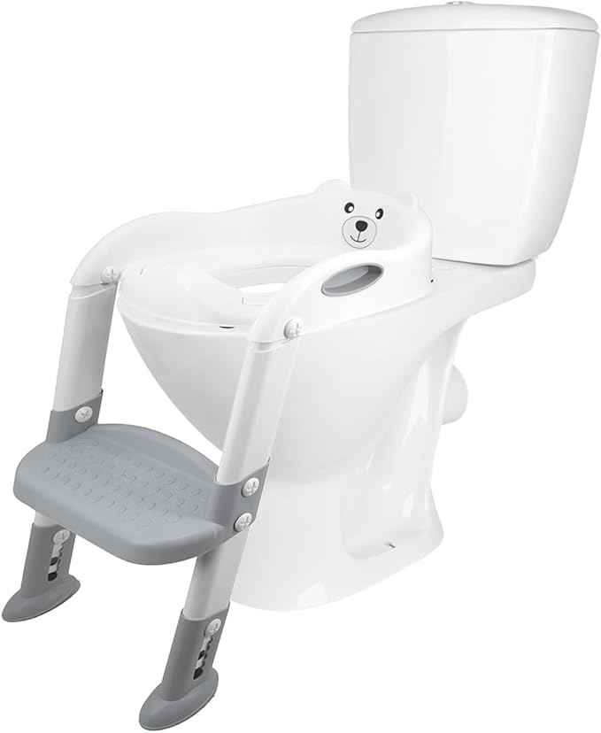 Lulyboo Potty Training Seat & Step Stool with Ladder for Toddlers - Adjustable Non-Slip Seat with Splash Guard, Built-in Handles, and Tracking Chart - Stress-Free and Comfortable Potty Training