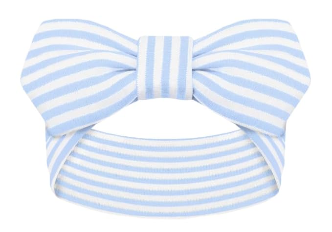 Creative Knitwear Alabama Crimson Tide Infant Girls Light Blue/White Striped Hair Knot Headband Embroidered Logo - Size Newborn - 4T