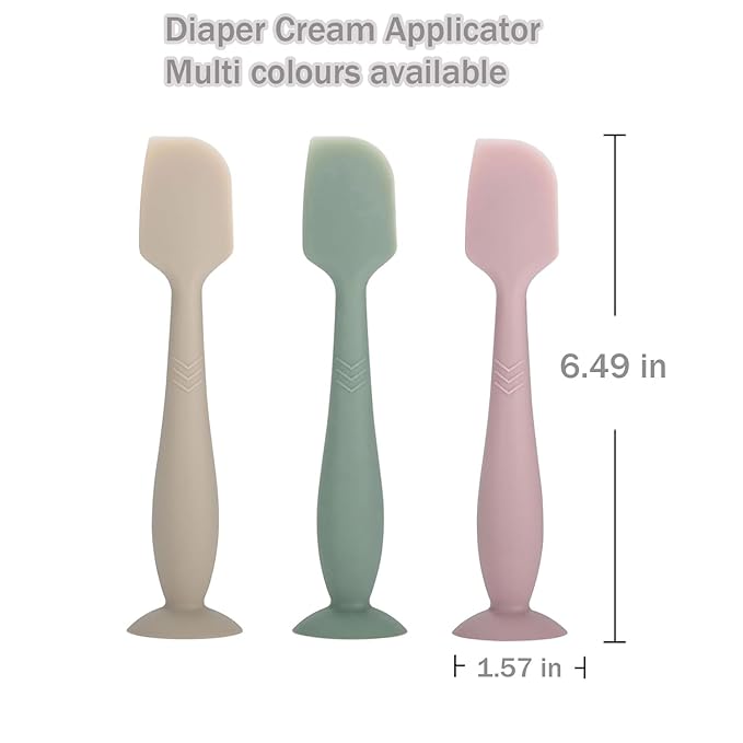 Baby Diaper Cream Spatula - Baby Diaper Rash Cream Applicator for Butt Paste Diaper Cream - Newborn Essentials (gray, green, pink)