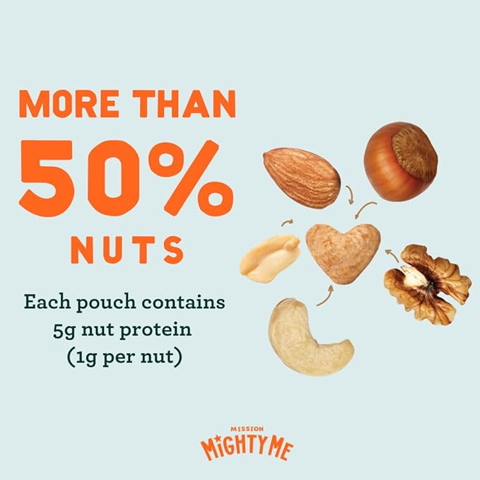 Mission Mighty Me Nutty Puffs Mixed Nut Butter Puffs for Babies + Kids - Pediatrician Developed, Plant-Based Gluten-Free Baby Snack - Peanut, Tree Nut, Cinnamon (6 Pack - 5 Pack Plus Peanut Sample)