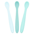 WeeSprout Silicone Baby Spoons - First Stage Infant Feeding Utensils With Soft-Tip, Bendable Kitchenware for Parent & Self-Feeding, Ultra-Durable, Dishwasher Safe, Travel Case, Set of 3