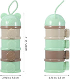 IMIKEYA Stackable Formula Dispenser - 4-Layer Milk Powder Container for Travel Light Green