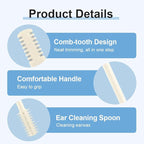 Nasal Hair Cutter, 2025 Upgraded 2 in 1 Nasal Hair Trimmer for Women Men, Manual 360° Rotating Nose Hair Remover Tool with Ear Digger Travel Essentials (Coffee, 6 Pcs)