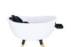 Luxury Baby Bathtub with Wooden Stand – 3-Stage Convertible, Ergonomic & Back-Saving Design (Black Bundle (Modern))