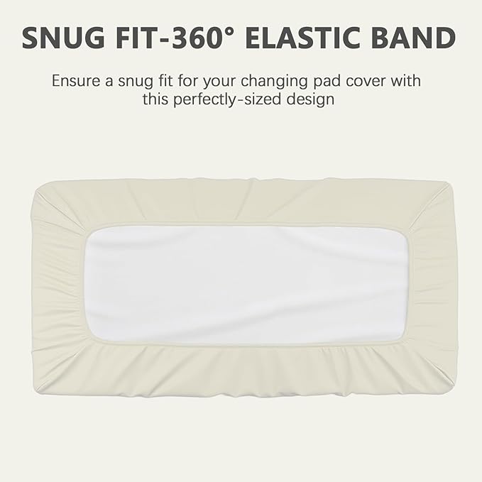 Vegan Leather Changing Pad Cover - 31"X 16" - Waterproof Wipeable, Extra Thick & Portable & Non-Slip Diaper Mat - Fits Standard Changing Tables for Baby Boy Girl (White)