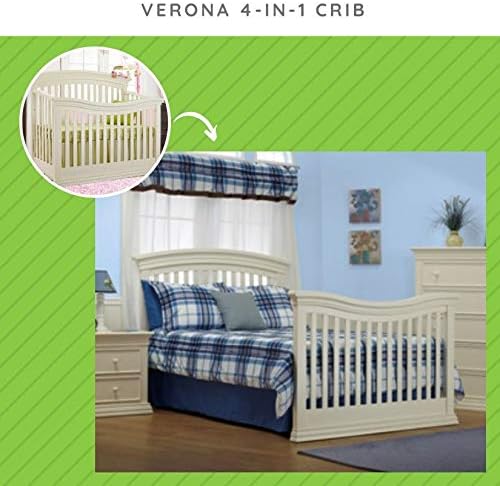 Full-Size Conversion Kit Bed Rails for Sorelle Convertible Cribs - Solid Wood Rail - Toddler and Adult Bed Rail for Full-Size Beds - Essential Nursery & Baby Furniture (Model #215, French White)