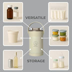 Portable Cooler, Breastmilk Chiller, Large Real-Time Temperature Display, Double Vacuum Insulation, 360° Cooling 24 Hours, Stainless Steel, Versatile Storage, up to 2L