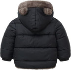 Infant Baby Winter Coat Bear Hooded Jacket Warm Fleece Snowsuit Windproof Outerwear for Toddler Boy Girl 9M-4T