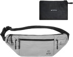 Travel Money Belt for Men and Women hidden slim passport holder - travel wallet with RFID blocking under clothes to protect Cash, Credit Cards and Documents (GRAY)