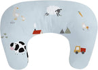Little Grape Land New Nursing Pillow for Breastfeeding, Larger Breast Feeding Pillow and Positioner with Removable Cover for More Support, Tummy Time and Bottle Feeding Support Pillow, Blue Ranch