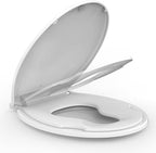 Potty Training Seat Built-In Toilet Seat, Round Toilet Seat 17 Inch with Baby Seat, 2 In 1 Soft Close Quiet No Slapping, Magnetic Absorption, Easy Installation for Bottom Fixing Toilet