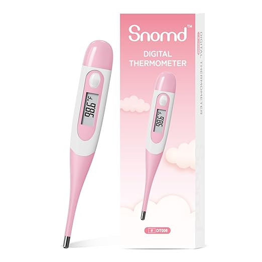 Clinical Digital Thermometer for Adults and Babies, Oral Armpit and Rectal Temperature Thermometer for Fever with Alarm, Flexible Tip