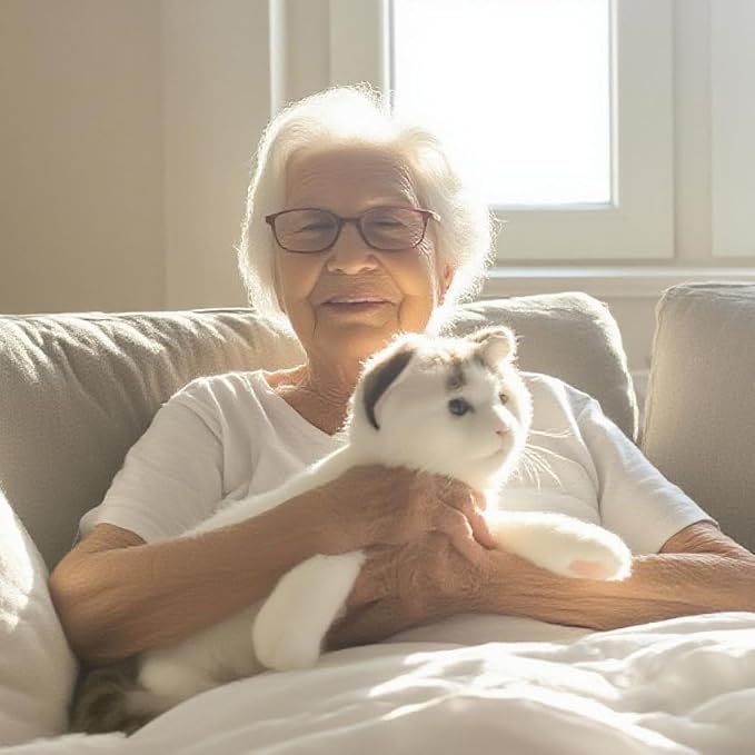 Blinks, Meows & Purrs Realistic Stuffed Cat Interactive Companion Robot Pets 14"