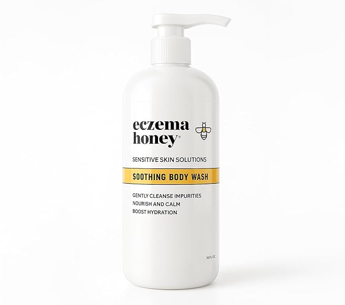 ECZEMA HONEY Soothing Body Wash - Daily Shower Gel & Eczema Treatment - Sensitive Skin Body Wash for Adults, Kids, & Babies - Body Cleanser for Eczema Relief (13 Oz)