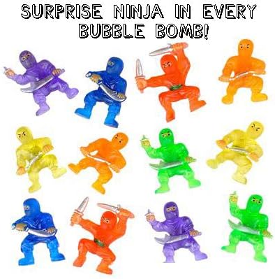 Ninja Kids Bath Bombs with Surprise Toy Inside (6 Pack) - Large Red Bubble Bomb and Fizzies, Gentle and Safe, USA Made - Ideal Gift for Boys and Girls by Two Sisters