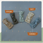 Parker Baby Cable Knit Nylon Headbands 5 Pack | Soft, Stretchy & Comfortable Bows for Girls | Adjustable, Soft to Touch & Knotted Headbands for Baby Girls | Baby Headwraps for Girls | Multiple Colors