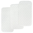 BlueSnail Quilted Thicker Waterproof Changing Pad Liners,3 Count(Snow White 13” x 27”)