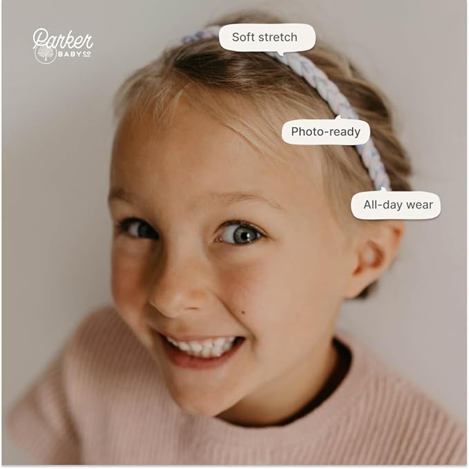 Parker Baby Toddler Girl Braided Headbands, Assorted 10 Pack of Hair Accessories for Girls - "Wildflower Set"