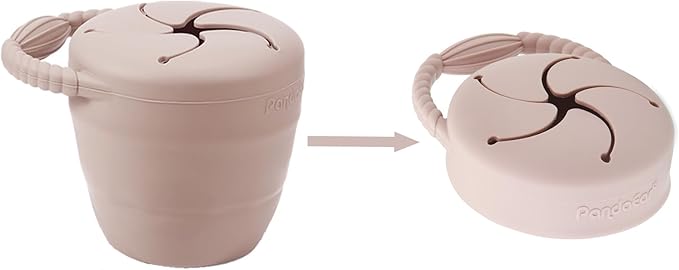 PandaEar Silicone Baby Feeding Set | 9PCS Baby Led Weaning Supplies Self Feeding Utensils | Divided Suction Plate Bowl Bibs Sippy Cup with Baby Snack Container Spoons Forks (Pink)