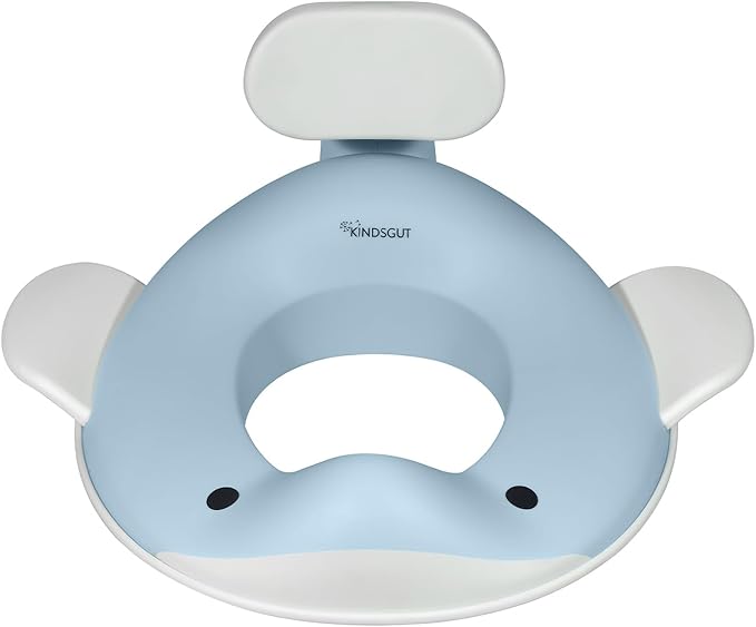 Kindsgut Potty Training Seat in whale design, designed in Germany, suitable for all toilet shapes non-slip toilet seat, Light Blue