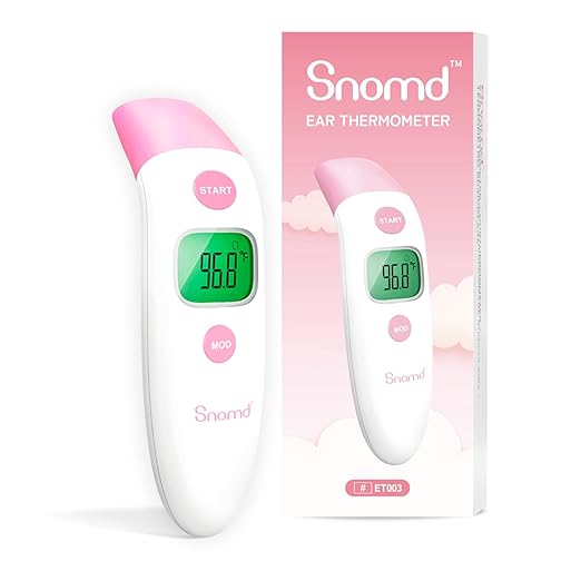 Forehead and Ear Thermometer 3 in 1 Non-Contact Backlight Body Object Temperature Checking Sensor Touchless Digital Thermometer with Fever Alert