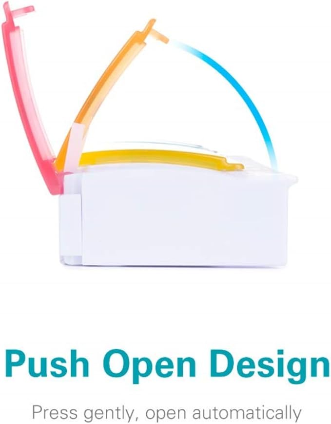 Sukuos AM PM Weekly Pill Organizer 2 Times A Day, Large Daily Pill Box Case 7 Day with Easy Push Button Design, Detachable Medicine Holder for Vitamin/Fish Oil/Supplements (Rainbow)