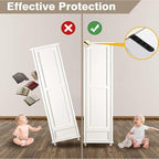 Anti Tip Furniture Anchors for Baby Pet Proofing,Furniture Wall Anchor Furniture Dresser Bookshelf Falling Prevention Device for Children (BLACK-2PACK)