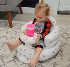 Baby Inflatable Seat for Babies 3-36 Months, Built in Air Pump, Olive Baby Support Seat Summer Toddler Chair for Sitting Up, Baby Shower Chair Floor Seater, Infant Back Support Sofa, Green