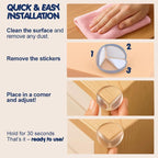 Elite, Clear Corner Protectors for Baby – Transparent Silicone Edge Guards – Soft & Flexible Bumpers for Table, Desk, Cabinet – Reusable & Easy to Apply – 12 Pack