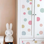Colorful Polka Dot Wall Decals 36 PCS, Watercolor Dots Wall Sticker for Girls Bedroom Removable Wall Decals Nursery Kids Room Decor (6 Sheets)