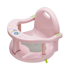 Foldable Baby Bathtub Seat, Non-Slip Infants Bath Chair for Tub, Cute Shape Baby Shower Seat for Sitting Up, Surround Bathroom Seat for Newborn to 18 Months (Pure Pink)