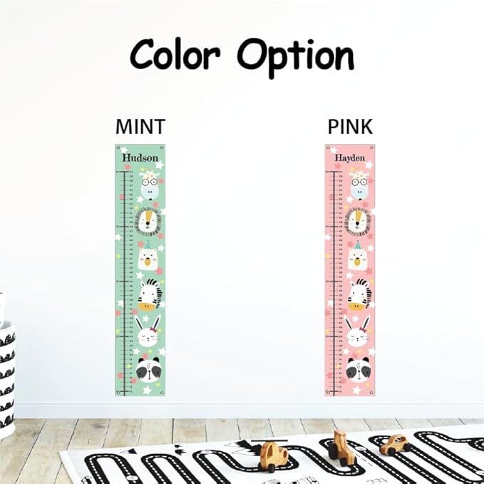 Personalized Canvas Growth Chart for Kids, Height Chart for Kids, Growth Chart Banner with Name