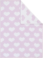Living Textiles Purple Hearts Chenille Soft Baby Blanket Reversible Premium Cozy Fabric for Best Comfort - for Infant,Toddler,Newborn,Nursery,Boy,Unisex,Throw,Crib,Stroller,Gift, Purple Heart 40x30