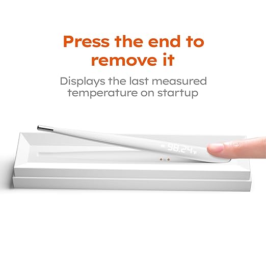 Oral Thermometer for Adults and Kids，Rechargeable Fast Reading Digital Thermometer with LED Display，Medical-Grade Accurate Rectal Thermometer for Babies